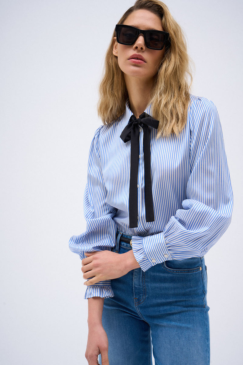 LUCIA BLUE STRIPE SHIRT