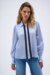 CHEMISE LUCIA RAYURE BLEU