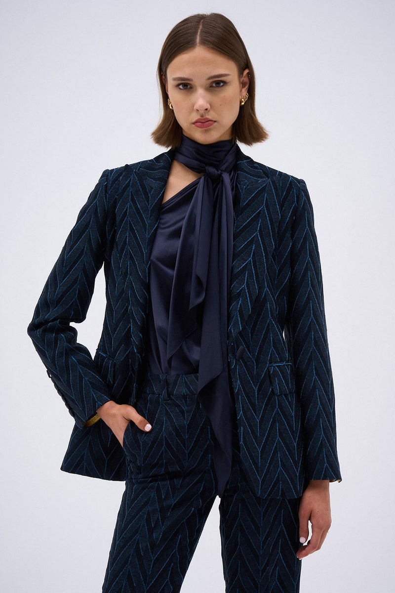 MILA CHEVRON JACKET NAVY