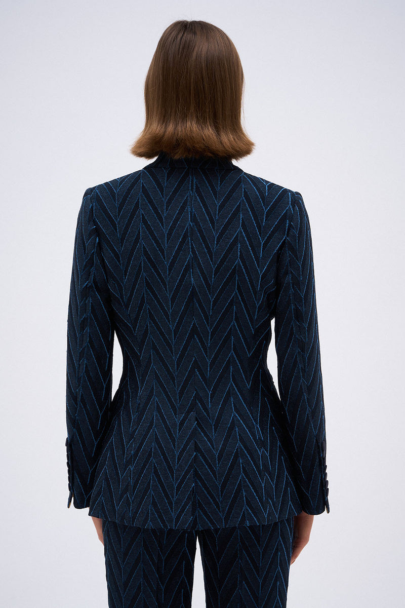 MILA CHEVRON JACKET NAVY