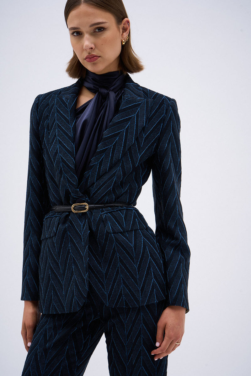 MILA CHEVRON JACKET NAVY