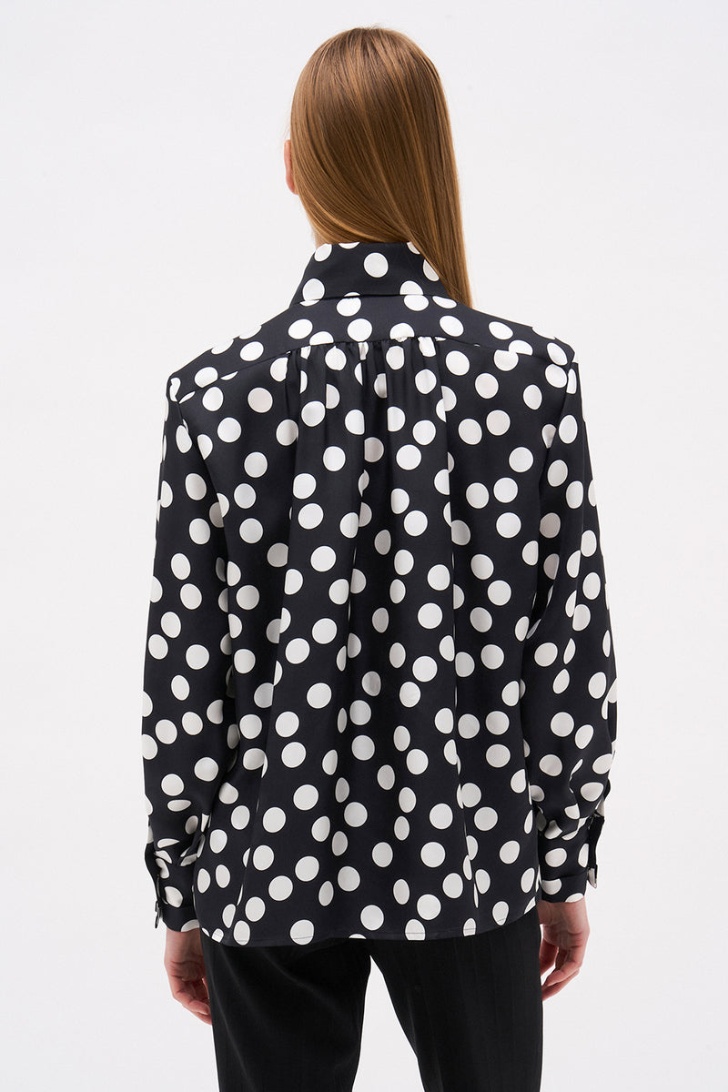 CHARLIE BLOUSE BLACK POLKA DOTS