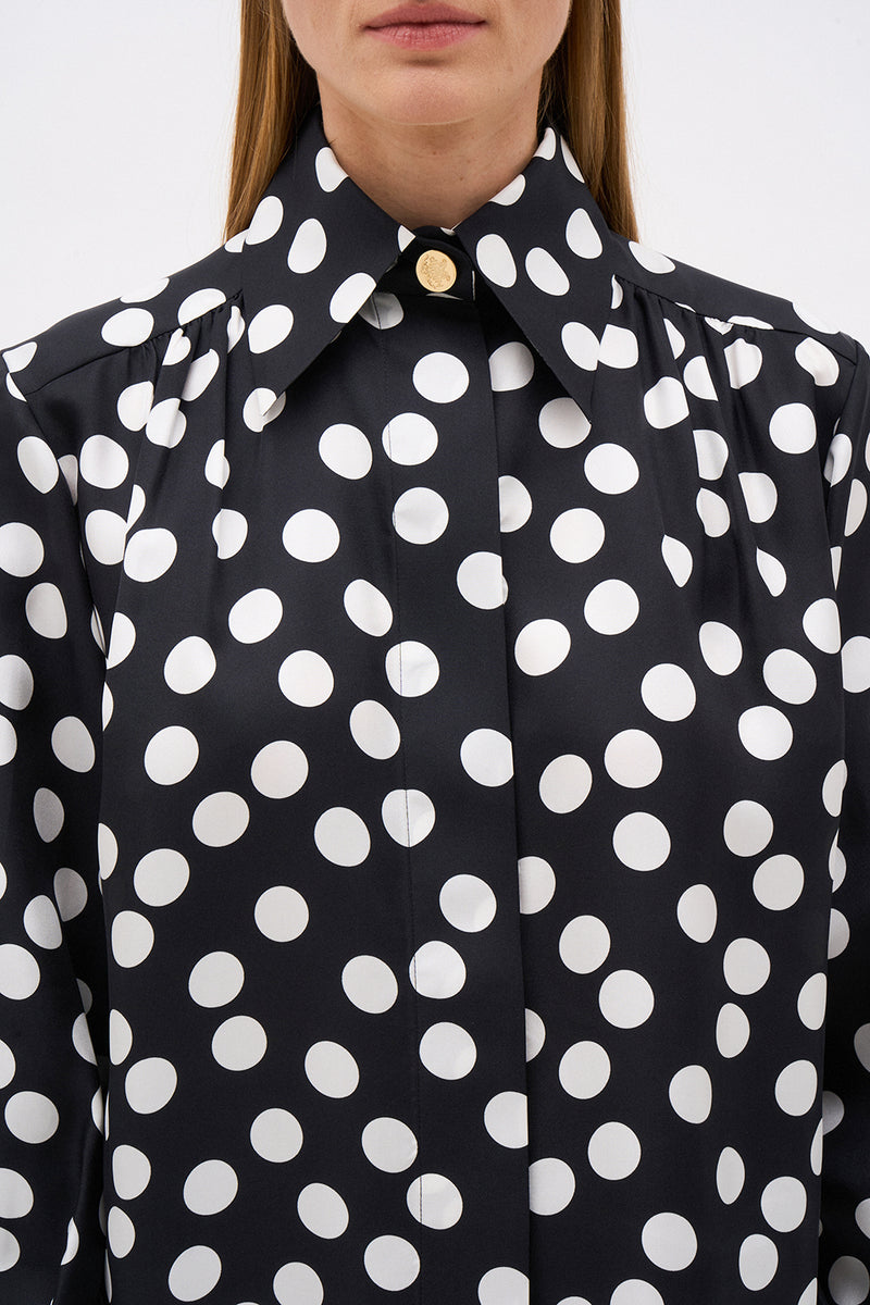 CHARLIE BLOUSE BLACK POLKA DOTS