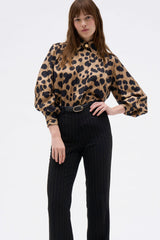 PANTALON VICTORIA RAYURE NOIR CHOCOLAT