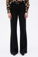 PANTALON VICTORIA RAYURE NOIR CHOCOLAT