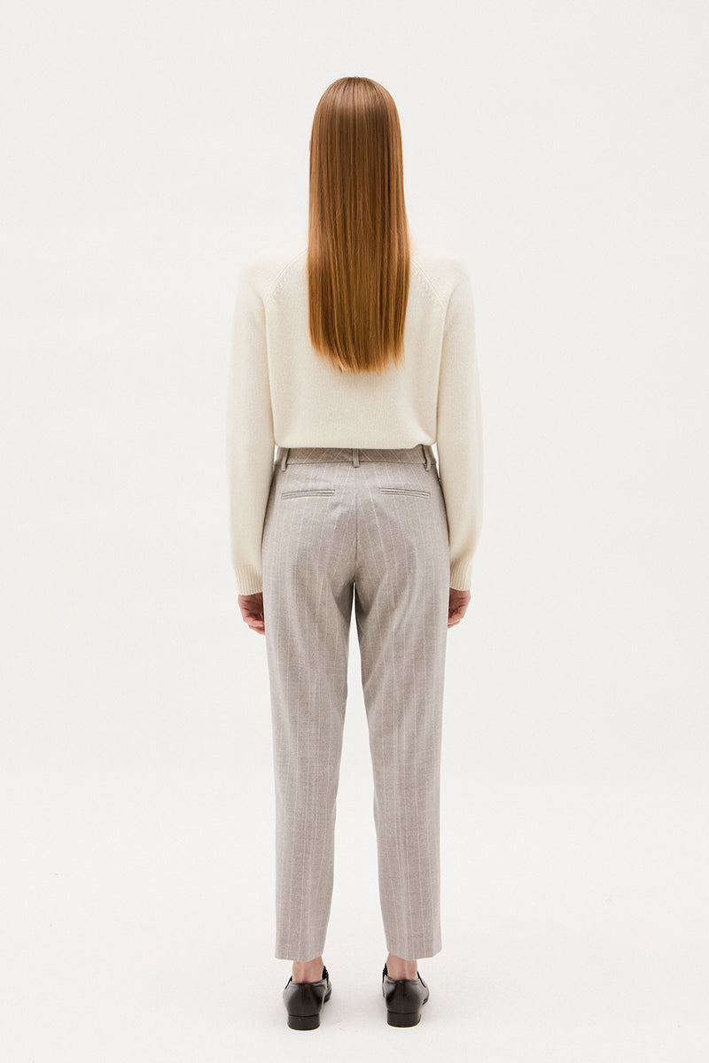 PANTALON WILL RAYURE GREIGE