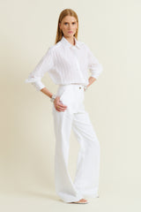 DMN PARIS  - PANTALON SCARLET BLANC
