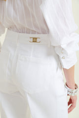 DMN PARIS  - PANTALON SCARLET BLANC