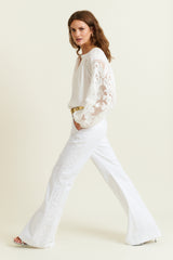 DMN PARIS  - PANTALON VINNIE BLANC