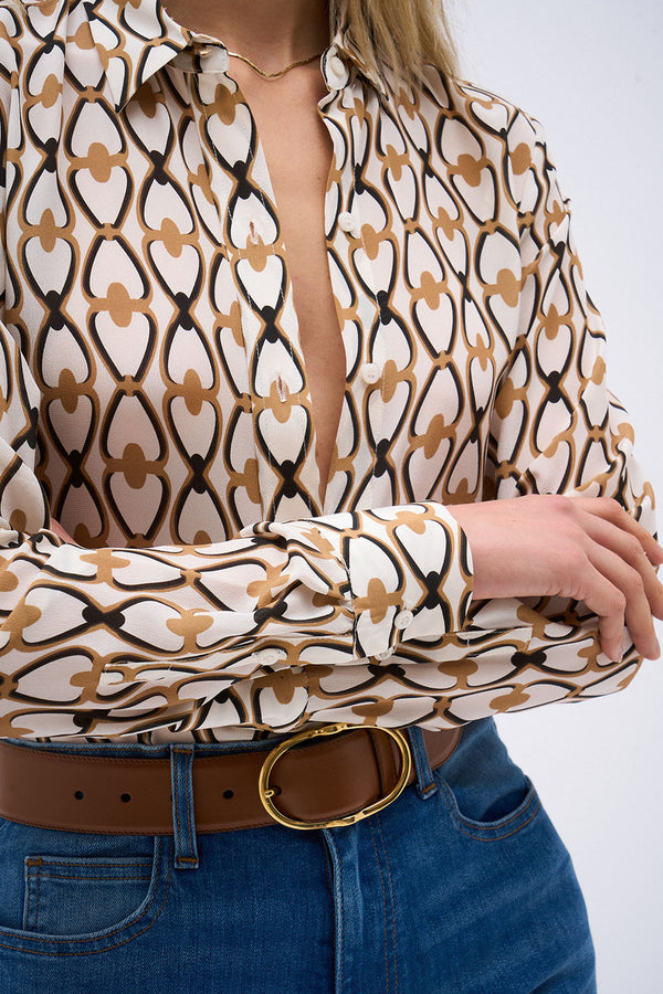 RAYA PRINT CAMEL SHIRT