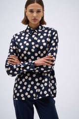 REGINA SHIRT NAVY POLKA DOTS