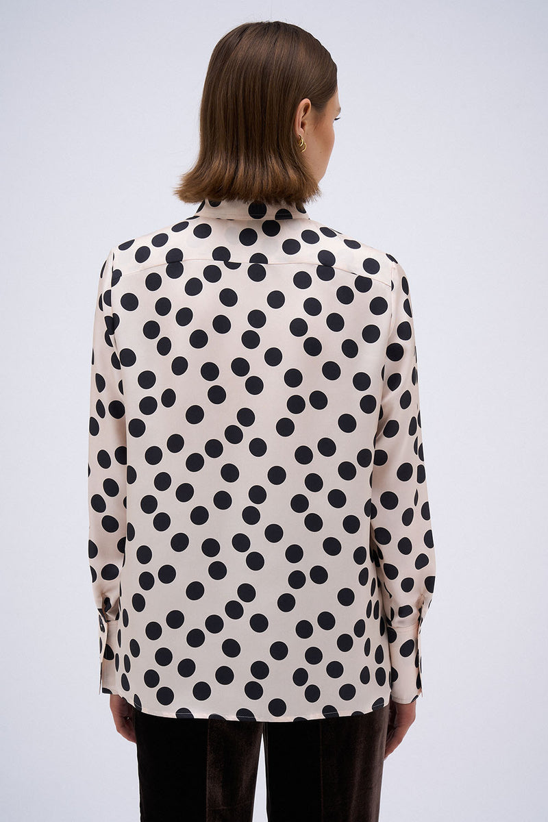 REGINA SHIRT NUDE POLKA DOTS