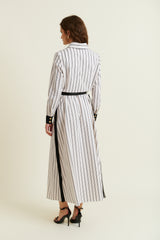 DMN PARIS  - ROBE YVETTE  RAYURE BEIGE