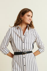 DMN PARIS  - ROBE YVETTE  RAYURE BEIGE