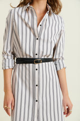 DMN PARIS  - ROBE YVETTE  RAYURE BEIGE