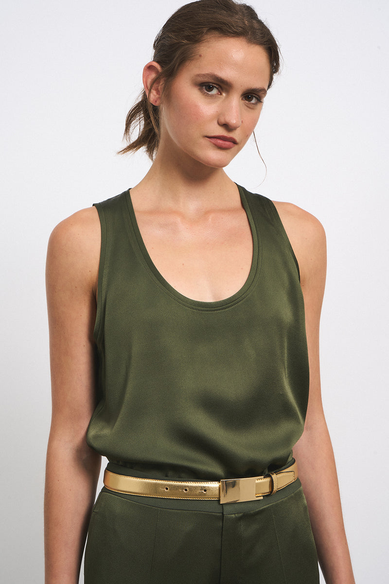 TINA KHAKI TANK TOP