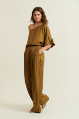 DMN PARIS  - TOP MONICA CHEVRON OCRE