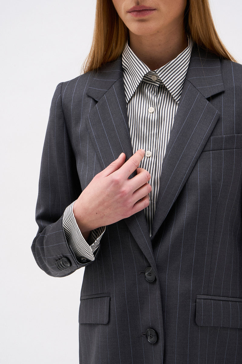 VESTE ARMAND RAYURE GRIS