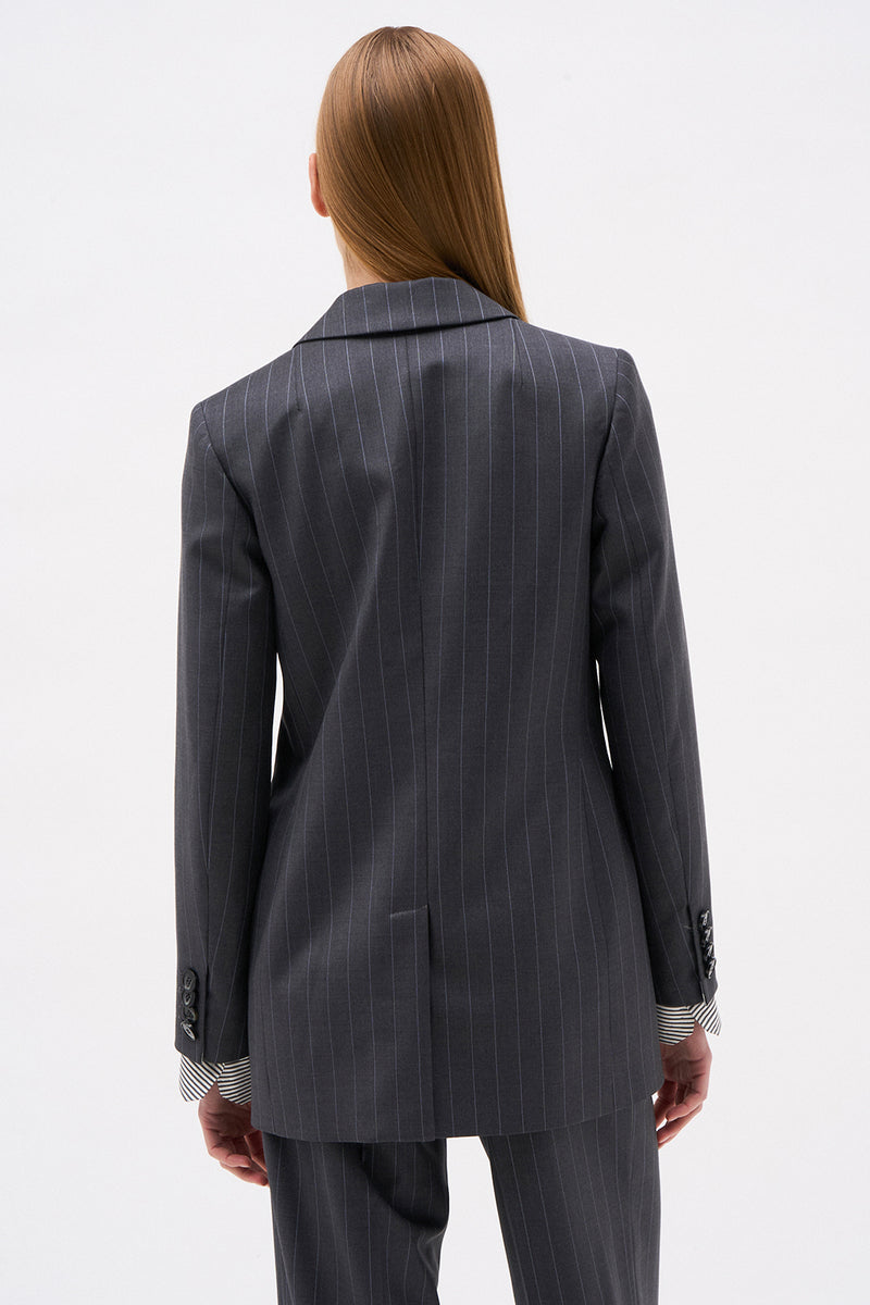 VESTE ARMAND RAYURE GRIS