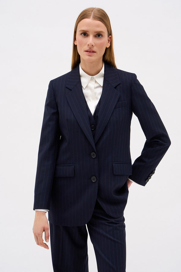 VESTE ARMAND RAYURE MARINE