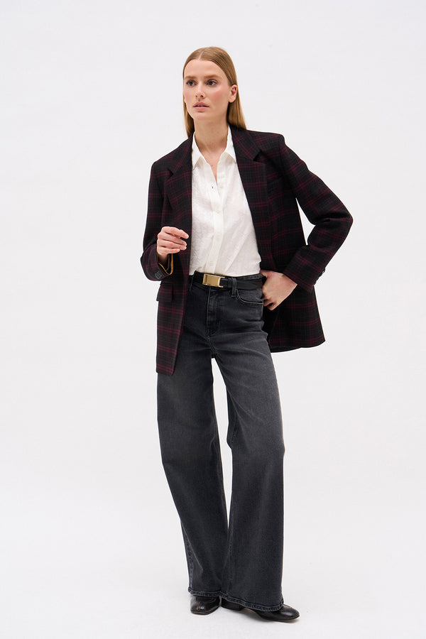 VESTE ARMAND TARTAN NOIR
