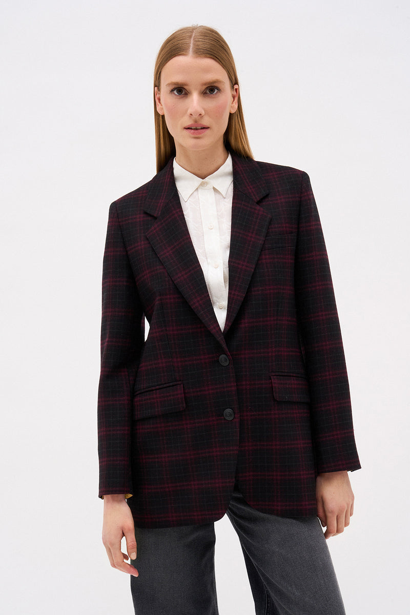 VESTE ARMAND TARTAN NOIR