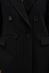 VESTE NATHALI RAYURE NOIR CHOCOLAT