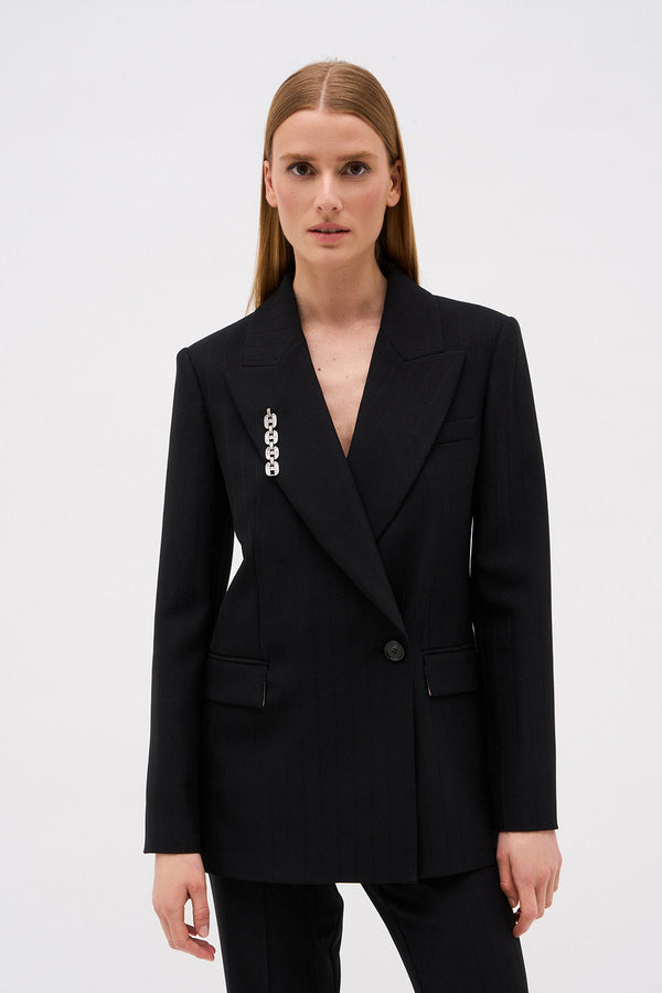 VESTE NATHALI RAYURE NOIRE