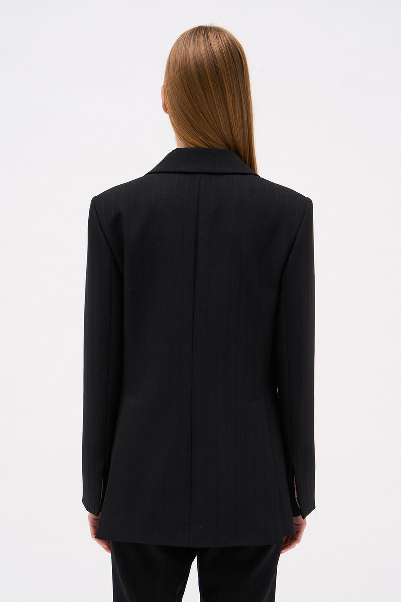 VESTE NATHALI RAYURE NOIRE