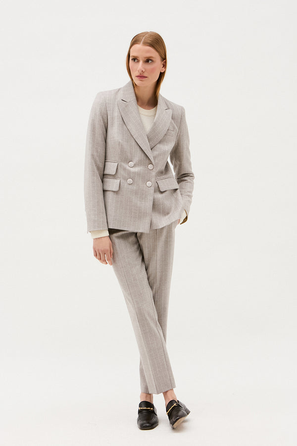 VESTE VALENCIANE RAYURE GREIGE