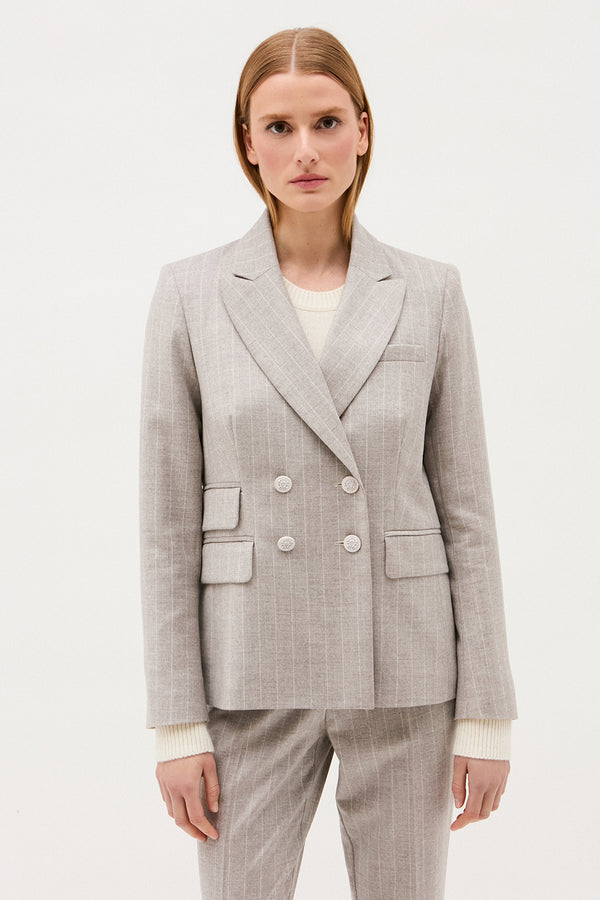 VESTE VALENCIANE RAYURE GREIGE