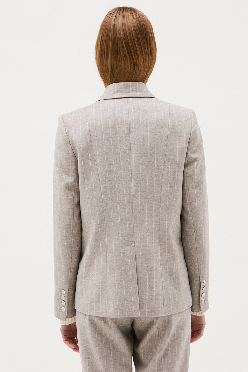 VESTE VALENCIANE RAYURE GREIGE