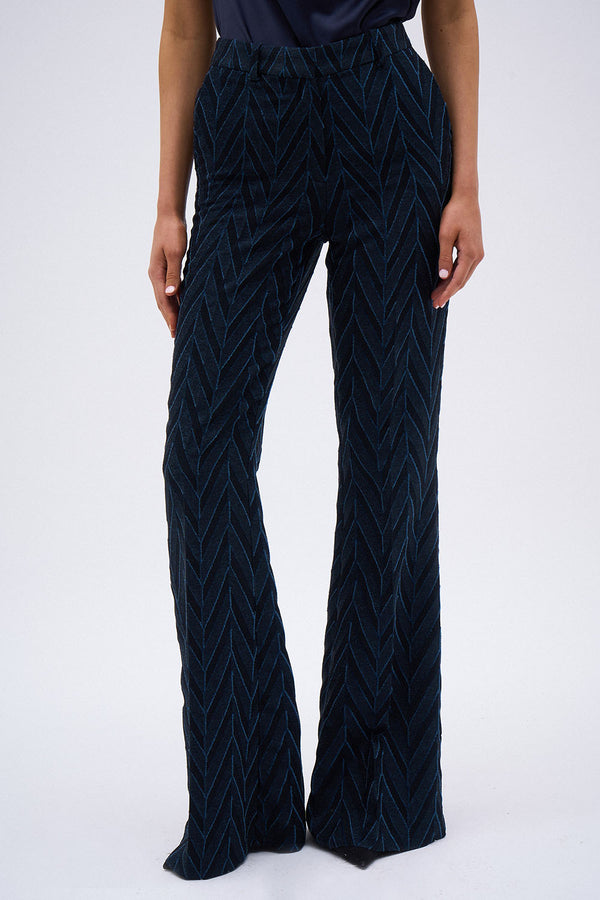 VICTORIA NAVY CHEVRON PANTS