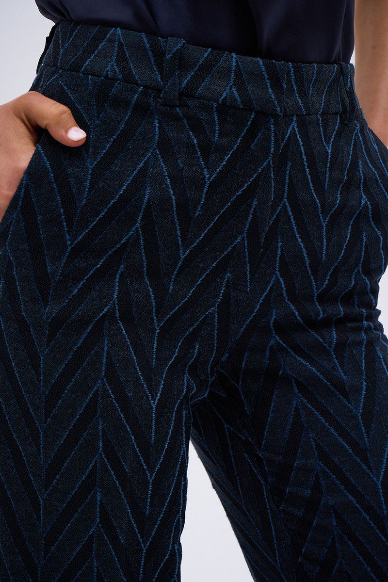 VICTORIA NAVY CHEVRON PANTS