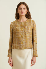 DMN PARIS  - VESTE CELIA TWEED OCRE