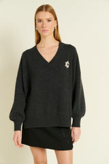 PULL PERLE GRIS
