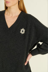 PULL PERLE GRIS
