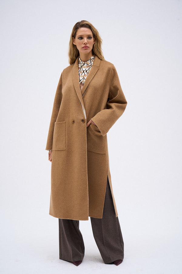 WENDY REVERSILBLE BEIGE CAMEL COAT