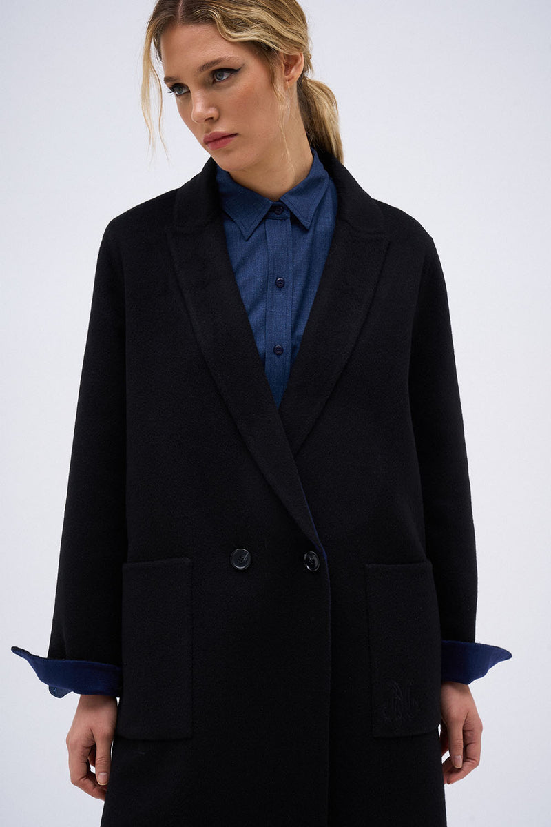 WENDY REVERSILBLE NAVY BLACK COAT